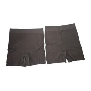 SKIMS Ribbed Highwaist Shorts Shapewear Size 2X 3X Chocolate Brown NWOT Set Of 2